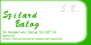 szilard balog business card